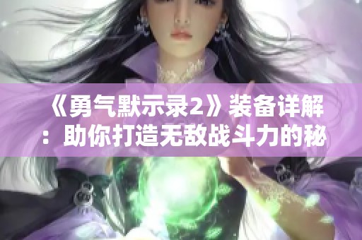 《勇气默示录2》装备详解：助你打造无敌战斗力的秘诀分享