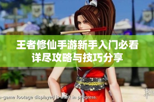 王者修仙手游新手入门必看详尽攻略与技巧分享
