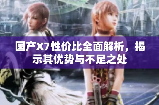 国产X7性价比全面解析，揭示其优势与不足之处