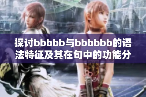 探讨bbbbb与bbbbbb的语法特征及其在句中的功能分析
