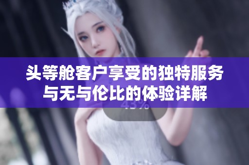 头等舱客户享受的独特服务与无与伦比的体验详解