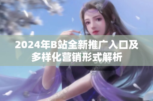 2024年B站全新推广入口及多样化营销形式解析