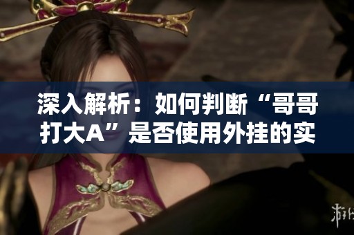 深入解析：如何判断“哥哥打大A”是否使用外挂的实用教程