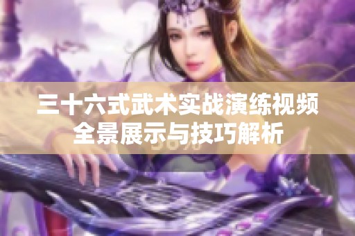三十六式武术实战演练视频全景展示与技巧解析