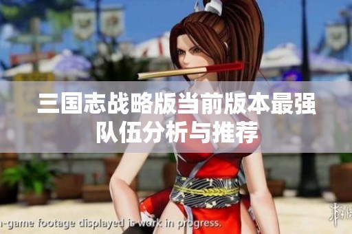 三国志战略版当前版本最强队伍分析与推荐