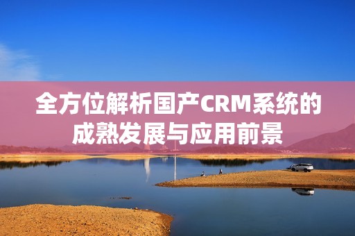 全方位解析国产CRM系统的成熟发展与应用前景