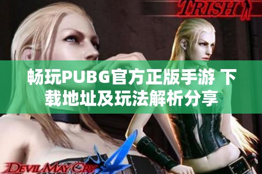 畅玩PUBG官方正版手游 下载地址及玩法解析分享
