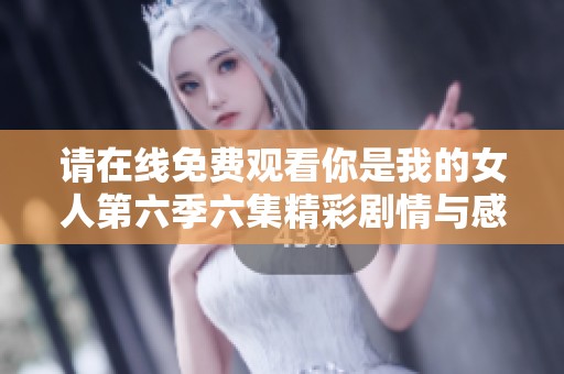 请在线免费观看你是我的女人第六季六集精彩剧情与感人瞬间