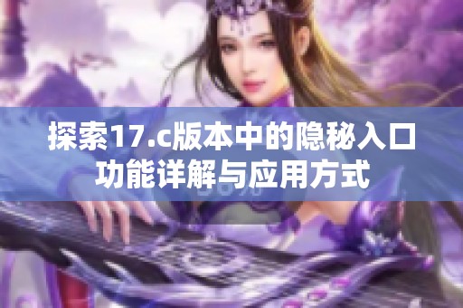 探索17.c版本中的隐秘入口功能详解与应用方式
