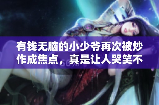 有钱无脑的小少爷再次被炒作成焦点，真是让人哭笑不得
