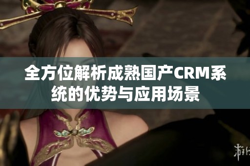 全方位解析成熟国产CRM系统的优势与应用场景