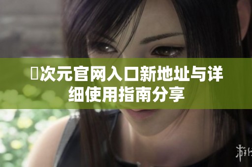囧次元官网入口新地址与详细使用指南分享