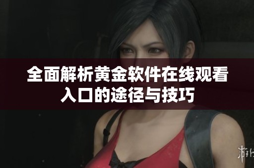 全面解析黄金软件在线观看入口的途径与技巧