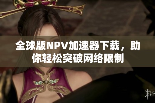 全球版NPV加速器下载，助你轻松突破网络限制