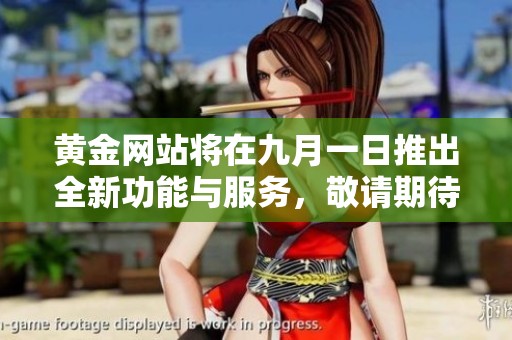 黄金网站将在九月一日推出全新功能与服务，敬请期待