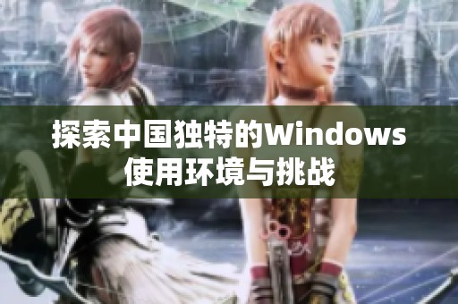 探索中国独特的Windows使用环境与挑战