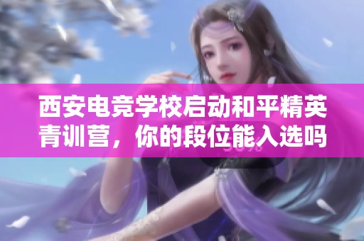 西安电竞学校启动和平精英青训营，你的段位能入选吗？