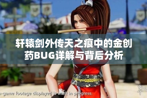 轩辕剑外传天之痕中的金创药BUG详解与背后分析