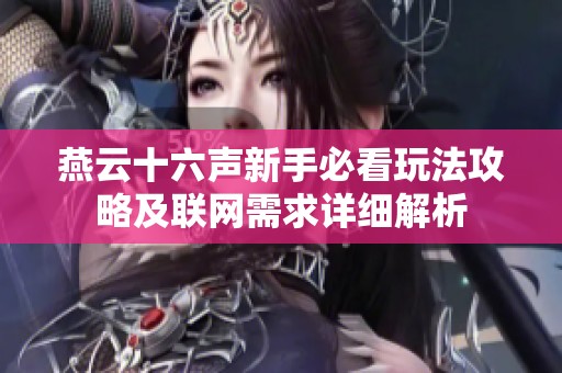 燕云十六声新手必看玩法攻略及联网需求详细解析
