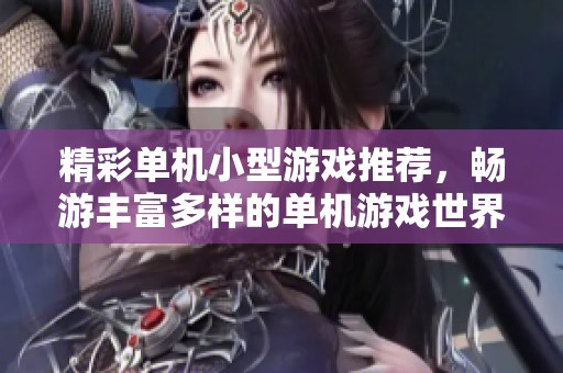 精彩单机小型游戏推荐，畅游丰富多样的单机游戏世界