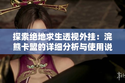 探索绝地求生透视外挂：浣熊卡盟的详细分析与使用说明