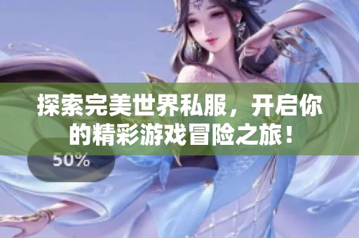 探索完美世界私服，开启你的精彩游戏冒险之旅！