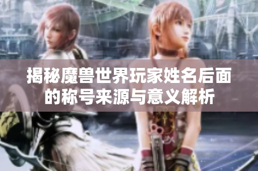 揭秘魔兽世界玩家姓名后面的称号来源与意义解析