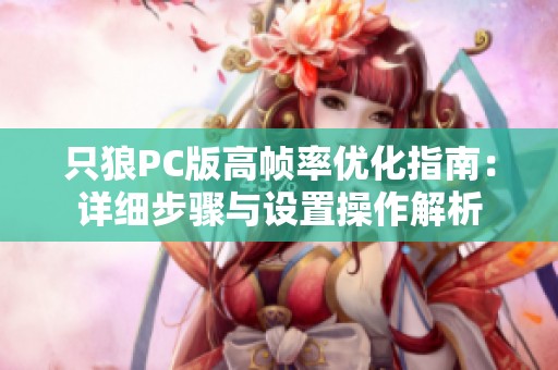 只狼PC版高帧率优化指南：详细步骤与设置操作解析