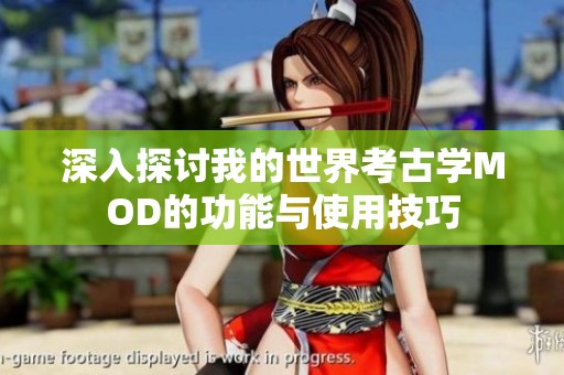 深入探讨我的世界考古学MOD的功能与使用技巧