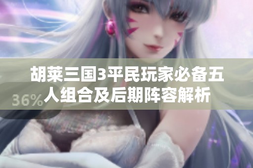 胡莱三国3平民玩家必备五人组合及后期阵容解析
