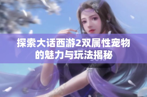 探索大话西游2双属性宠物的魅力与玩法揭秘