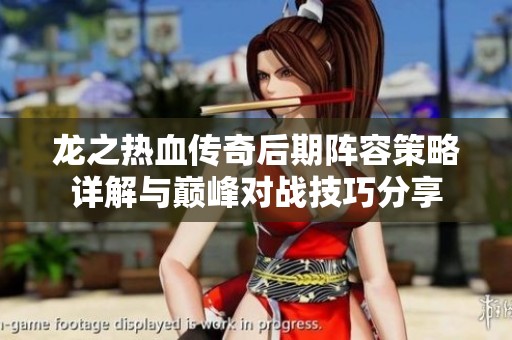 龙之热血传奇后期阵容策略详解与巅峰对战技巧分享