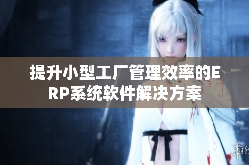 提升小型工厂管理效率的ERP系统软件解决方案