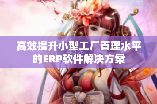 高效提升小型工厂管理水平的ERP软件解决方案