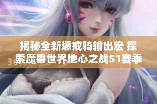 揭秘全新惩戒骑输出宏 探索魔兽世界地心之战S1赛季的独特魅力与策略