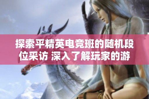 探索平精英电竞班的随机段位采访 深入了解玩家的游戏历程与挑战
