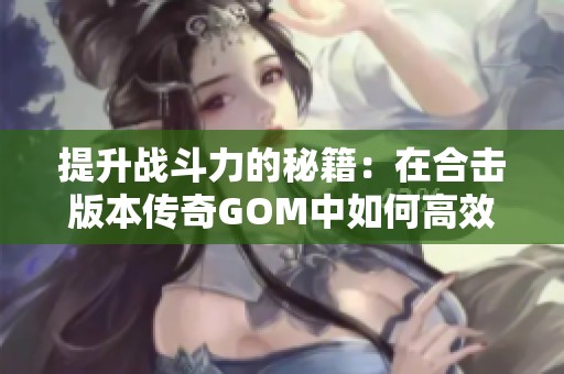 提升战斗力的秘籍：在合击版本传奇GOM中如何高效参与跨服战场攻略