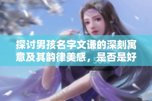 探讨男孩名字文谦的深刻寓意及其韵律美感，是否是好名字选择的完美之选