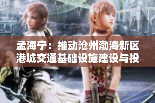 孟海宁：推动沧州渤海新区港城交通基础设施建设与投资发展的新征程